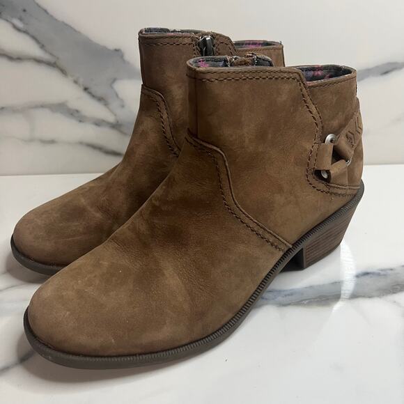 Teva Women's Brown Leather Foxy Ankle Boot Sz 7 Western Boho Festival Side Zip - Picture 3 of 6